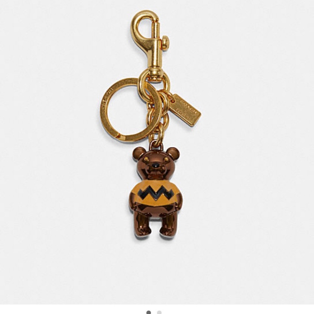 NWT Coach X Peanuts Charlie Brown Bear Bag Charm - Picture 1 of 2